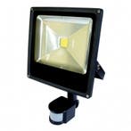 50W LED  / PIR Schijnwerper Wit 4000K zwarte behuizing, Verzenden