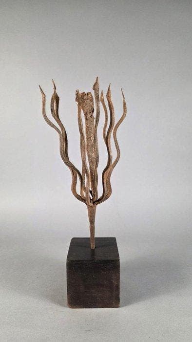 Primitieve munt: bloem van smeedijzer - Mumuyé - Nigeria, Antiquités & Art, Art | Art non-occidental