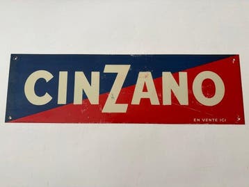 PLAQUE PUBLICITAIRE CINZANO – - Enseigne publicitaire - Tôle
