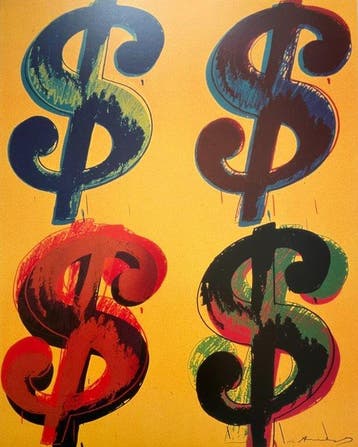 Andy Warhol (after) - 4$ - Offset lithograph - 80x60 -