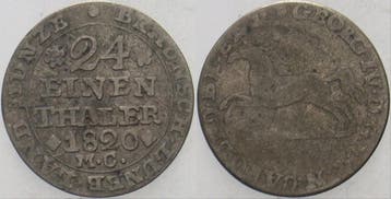 1/24 taler, daalder 1820 Mc Braunschweig Karl 1815-1830, Verzenden, België