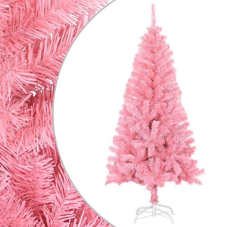 vidaXL Kunstkerstboom met standaard 120 cm PVC roze, Divers, Noël, Envoi