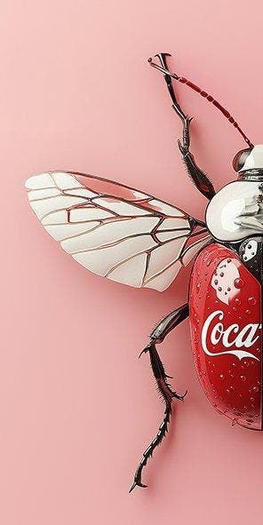 F2B - BeetleCan Coca pinup 2I8, Antiquités & Art, Art | Objets design