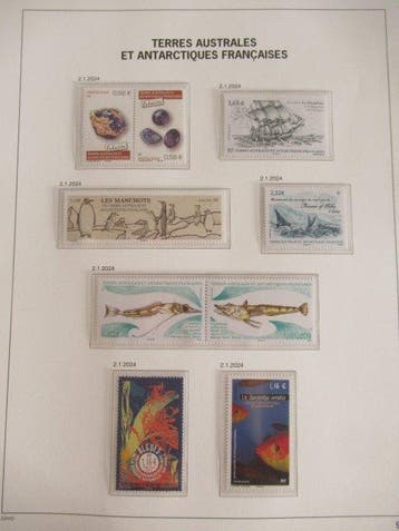 TAAF 2024 - Collection de timbres dans des feuilles DAVO