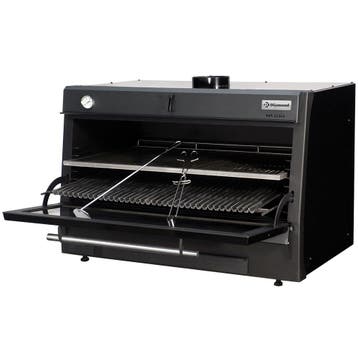 Houtskooloven-BBQ zwart | 150kg/u | GN 2/1 - GN 1/1 |, Verzenden