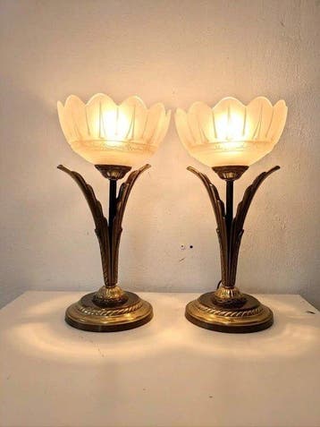 Bureaulamp - Paar Tafellampen / Bijzetlampen Stijl Art Deco