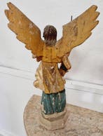 Sculpture, Pair of Antique Church Torch Holders - 60 cm -