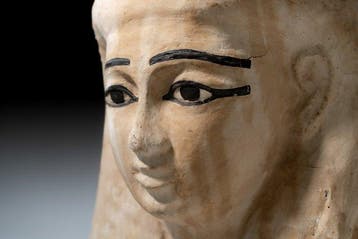 Oude Egypte, late periode Hout grote begrafenismasker, met