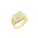 Gouden zegelring met diamanten; 0,54 ct., Ophalen of Verzenden