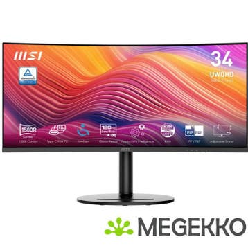 MSI Modern MD342CQP 34  Wide Quad HD Curved VA USB-C monitor, Verzenden, Nieuw