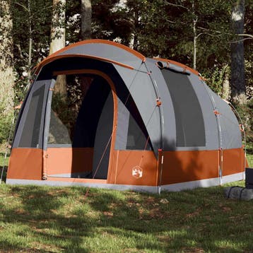 vidaXL Tunneltent 3-persoons waterdicht grijs en oranje, Verzenden, Nieuw