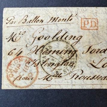 Frankrijk - Brief Ballon Monté Yvert 30 naar Londen, Gestempeld