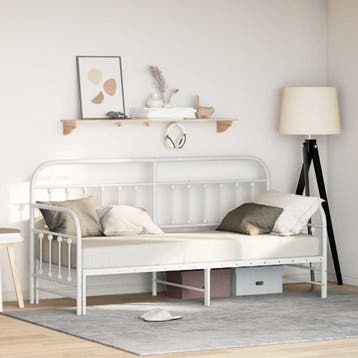 vidaXL Bedframe voor een daybed Wit 75 x 190 cm Gepoedercoat, Verzenden, Nieuw