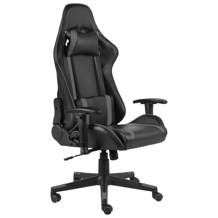 vidaXL Gamestoel draaibaar PVC grijs, Huis en Inrichting, Stoelen, Nieuw, Verzenden
