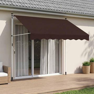 vidaXL Handmatig uitschuifbare luifel Bruin 200 cm, Verzenden