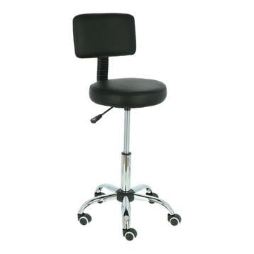 Alora Tabouret Comfort Met Rugleuning - Zwart - Verstelbaar, Nieuw