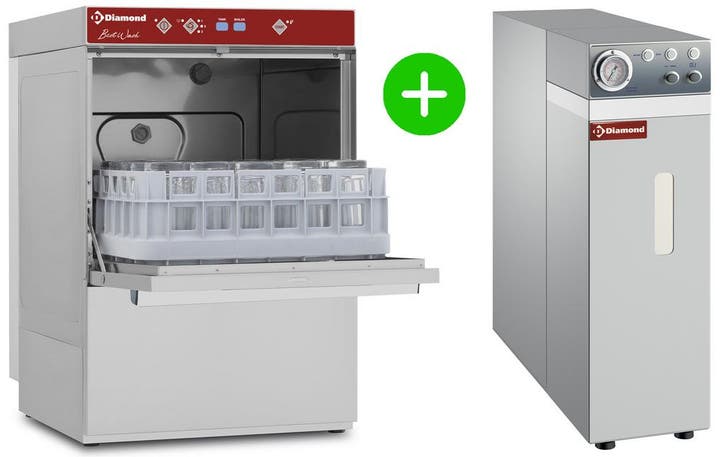 Glazenspoelmachine + Osmose | Mand 400x400 | Afvoerpomp |, Zakelijke goederen, Horeca | Keukenapparatuur, Nieuw in verpakking
