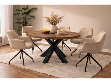 Veiling - Eettafel Meta Rond - Diameter 150 - Hout - Matrixp