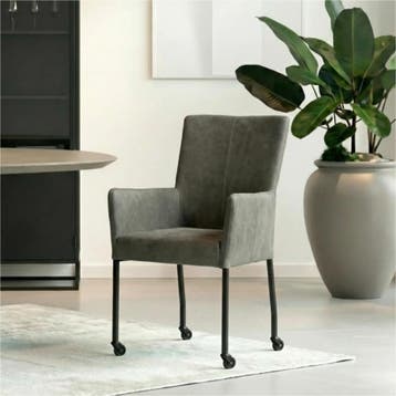 Set van 8 Leren eetkamerstoelen Deal met armleuning - Kenia, Ophalen of Verzenden, Nieuw, Leer