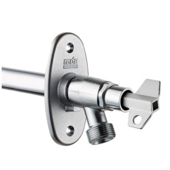 Buitenkraan Rada Gevelkraan Vorstvrij Met Sleutel 1/2 Inch, Doe-het-zelf en Bouw, Sanitair, Kraan, Nieuw, Chroom, Ophalen of Verzenden