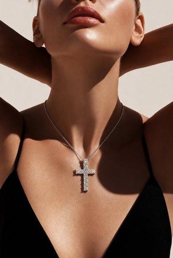Collier - 14 carats Or blanc - 3.10ct. tw. Diamant (Cultivé, Nieuw