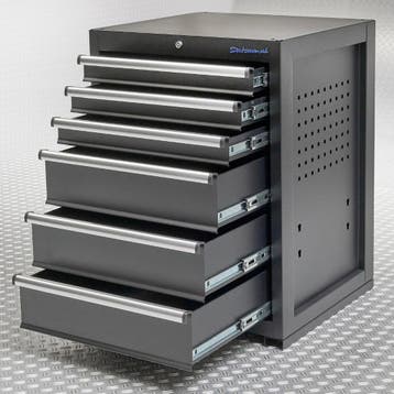 Datona Gereedschapskast PRO met 6 lades - zwart - Datona, Doe-het-zelf en Bouw, Werkbanken, Ophalen of Verzenden, Nieuw