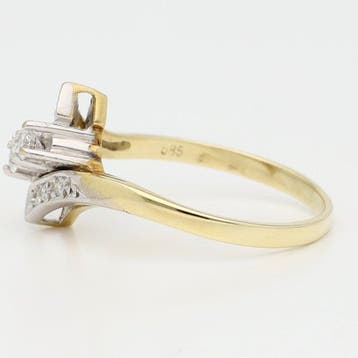 Bague - 14 carats Or jaune, Or blanc - Diamant, Bijoux, Sacs & Beauté