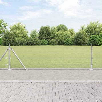 vidaXL gelast draadhek met betonnen voetstuk 25 x 0,6 m, Verzenden, Nieuw