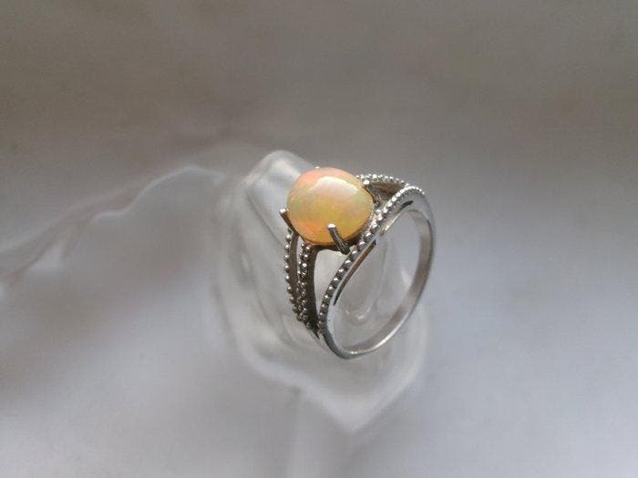 Zilver, opaal - Ring - Art Deco-stijl, Antiek en Kunst, Kunst | Designobjecten