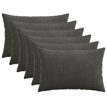 vidaXL Kussensloop 6 pcs HEERLEN Antracietkleurig 50 x 80 cm, Verzenden