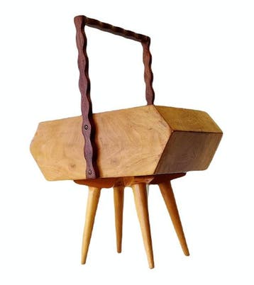 Naaidoos - Hout - 1960s Scandinavische naaidoos - Demontabel, Antiek en Kunst