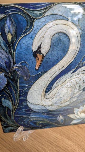 Galerie Teejo - TEEJO - ART TILES – ART NOUVEAU -CYGNE -