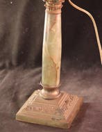 Antieke schemerlamp - Lamp - Onyx, Messing - H : 39 cm