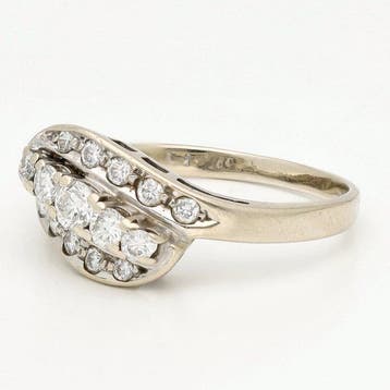 Ring - 14 karaat Witgoud Diamant (Natuurlijk)