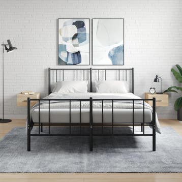 vidaXL Nachtkastjes 2 st wandgemonteerd 35x35x20 cm sonoma, Verzenden