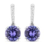 Oorbellen - 14 karaat Witgoud - 2.54ct. tw. Tanzaniet -