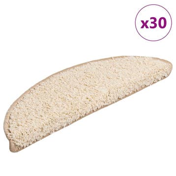 vidaXL Trapmatten 30 st 56x17x3 cm Crème Halfrond, Verzenden, Nieuw