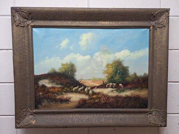 Stegers (XX - Herder met Schapen op de Heide, Antiek en Kunst