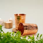 Puur Koperen Set: 2 Bekers Zware Uitvoering - 90 gr/300 ml, Ophalen of Verzenden