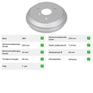 Remtrommels Achteras Smart City-Coupe 0.6 1998-2004, Verzenden