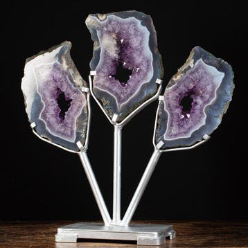 Exclusieve amethistenschijven - Drie plakjes amethistgeode -