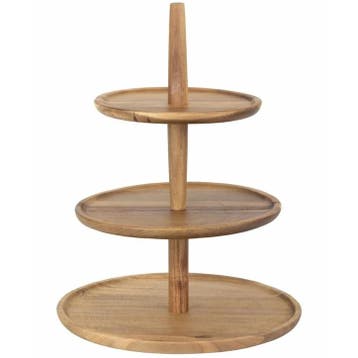 Etagère/Serveerstandaard | Hout | 3-laags | Ø305x395(h)mm, Verzenden