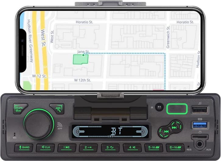 Autoradio 1-DIN BT + Telefoonhouder | Retour deal | 29% K..., Auto diversen, Autoradio's, Nieuw, Verzenden