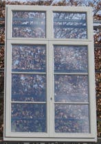 meranti houten raam , chassis ,venster 138 x 217 steeengrijs, 75 tot 150 cm, Raamkozijn, Nieuw, Ophalen of Verzenden