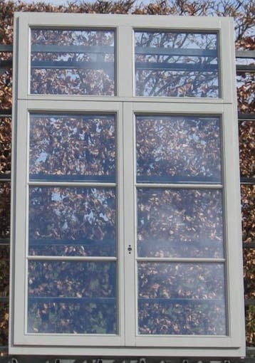 meranti houten raam , chassis ,venster 138 x 217 steeengrijs, 75 tot 150 cm, Raamkozijn, Nieuw, Ophalen of Verzenden