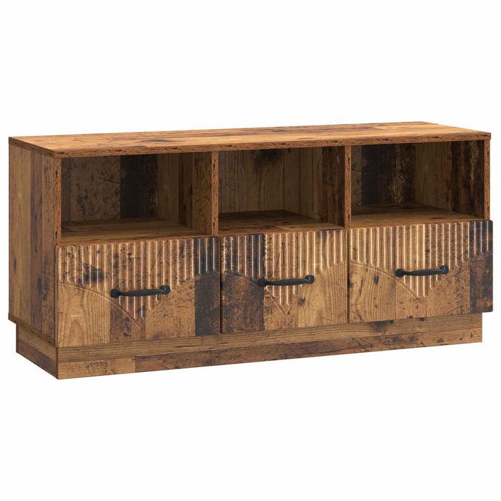 vidaXL TV Kast met lade Oud hout 102 x 34,5 x 47 cm Bewerkt, Maison & Meubles, Armoires | Mobilier de télévision, Envoi