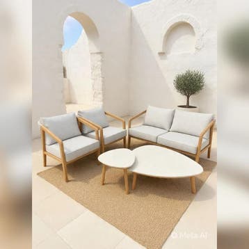 Luxe Loungeset aluminium met weersbestendige kussens 140x..., Ophalen of Verzenden, Nieuw