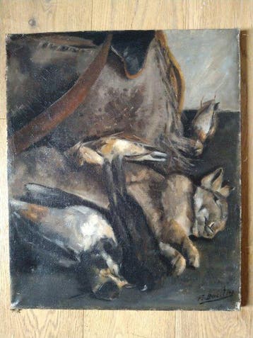 Felix Buelens (1850-1921) - Stilleven met haas
