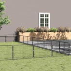 vidaXL Hondenkennel 81 m² staal zwart, Dieren en Toebehoren, Verzenden, Nieuw