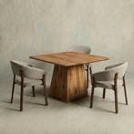 Mangohouten eettafel Mick vierkant 110x110cm, Huis en Inrichting, Tafels | Eettafels, Verzenden, Vierkant, Nieuw, Industriële meubels